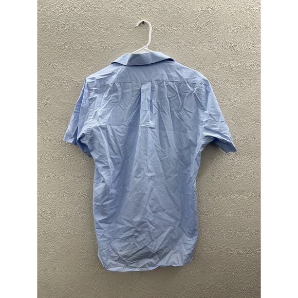 Architect Mens Shirt Size Medium 15-15 1/2 Blue Short Sleeve Button Up Collared - Picture 7 of 13